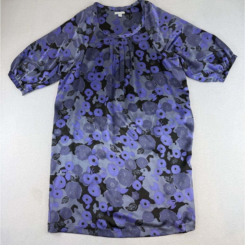 Garnet Hill 100% Silk Satin Raglan Sleeves Dress Size 10‎ *NO BELT*